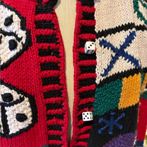 Signatures Northern Isles novelty game night Cardigan Sweater - Picture 3 of 6